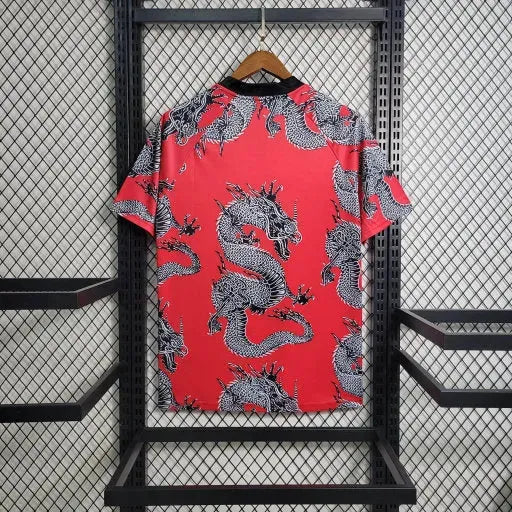 Manchester United Dragon China Retro 19/20 Shirt - Men's Fan Red and Gray