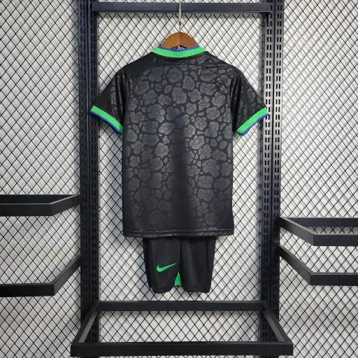 Brazil Leopard 22/23 Shirt - Black and Green Kids Fan Shirt