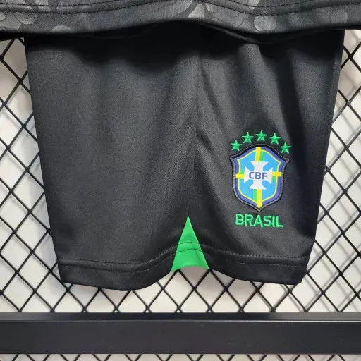 Brazil Leopard 22/23 Shirt - Black and Green Kids Fan Shirt