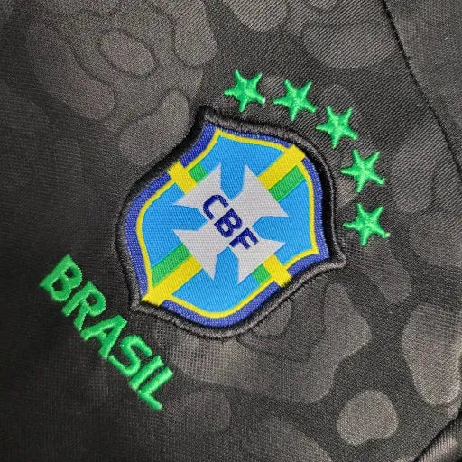 Brazil Leopard 22/23 Shirt - Black and Green Kids Fan Shirt