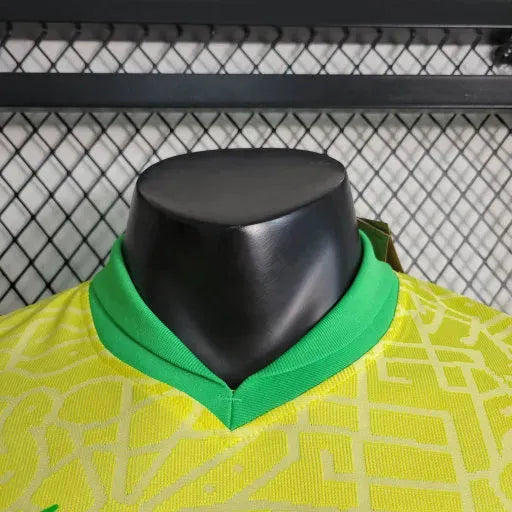 Brazil Home Shirt 24/25 - Men's Player Yellow Shield in the Middle