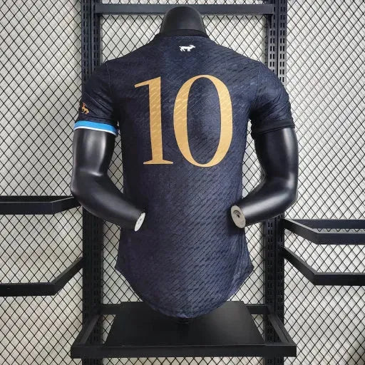 Argentina GOAT Messi Jersey - Mens Player Black Comma Football