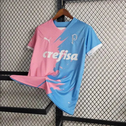 Palmeiras Commemorative Edition Shirt 23/24 - Men's Blue and Pink Fan Shirt