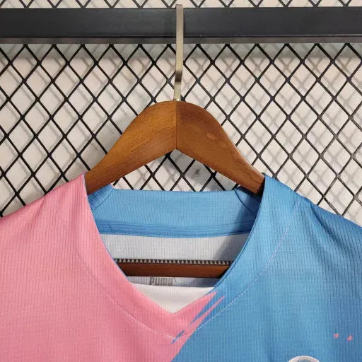 Palmeiras Commemorative Edition Shirt 23/24 - Men's Blue and Pink Fan Shirt