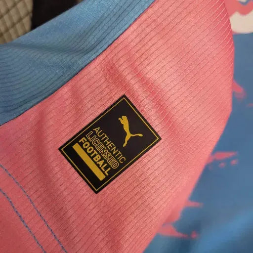 Palmeiras Commemorative Edition Shirt 23/24 - Men's Blue and Pink Fan Shirt