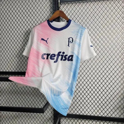 Palmeiras Commemorative Edition Shirt 23/24 - Men's Fan White, Blue and Pink
