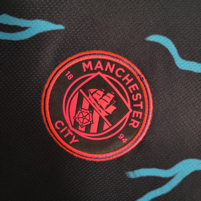 Manchester City Away II Shirt 23/24 - Men's Fan Black and Blue