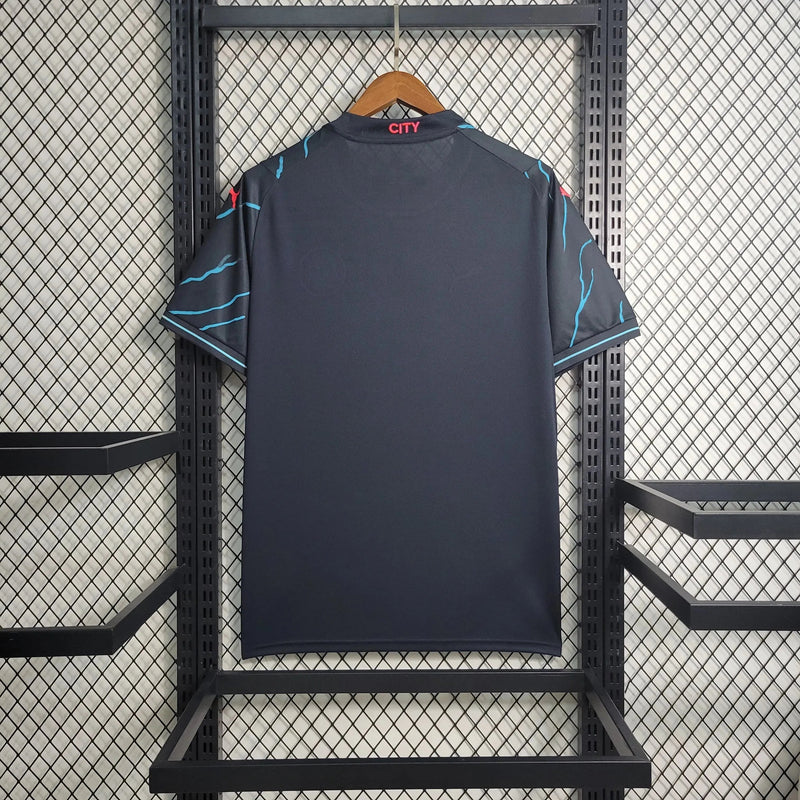 Manchester City Away II Shirt 23/24 - Men's Fan Black and Blue