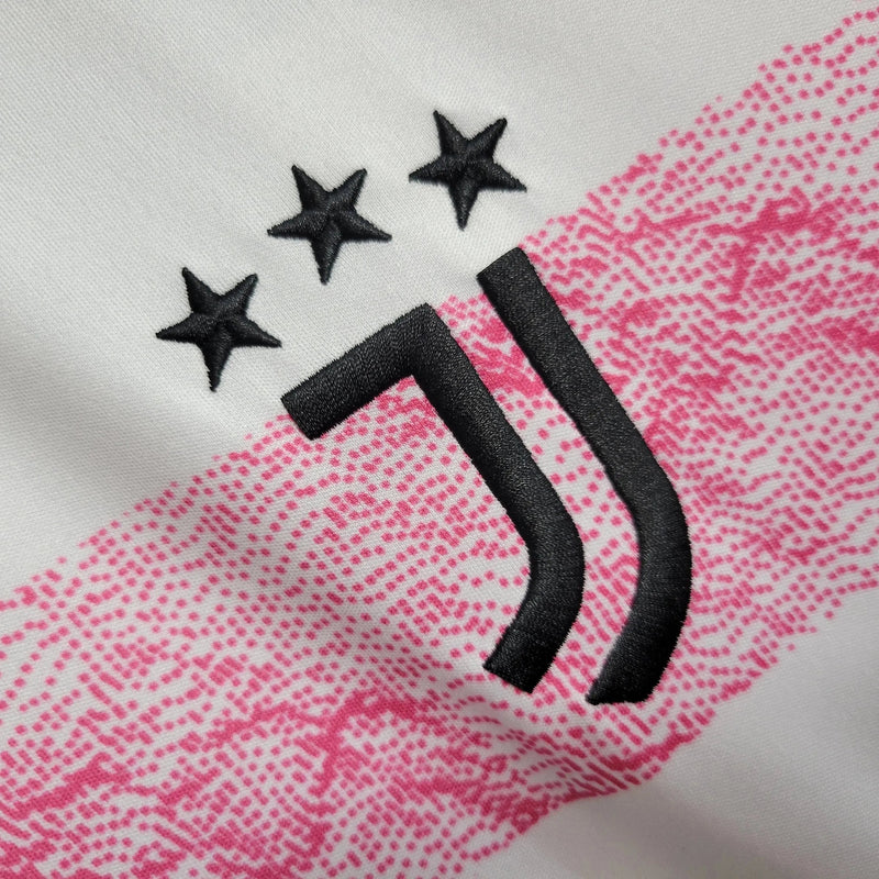 Juventus Away Shirt 23/24 - Men's White and Pink Fan Shirt