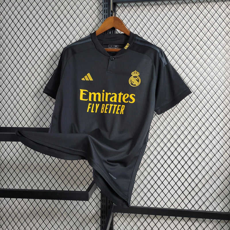 Real Madrid Away II Shirt 23/24 - Men's Fan Black and Yellow