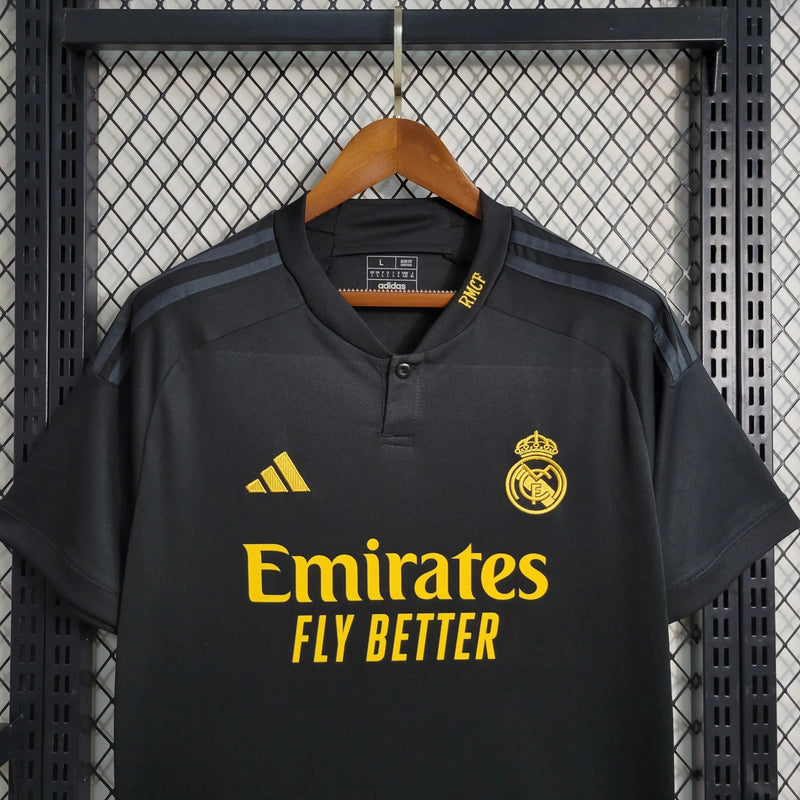 Real Madrid Away II Shirt 23/24 - Men's Fan Black and Yellow