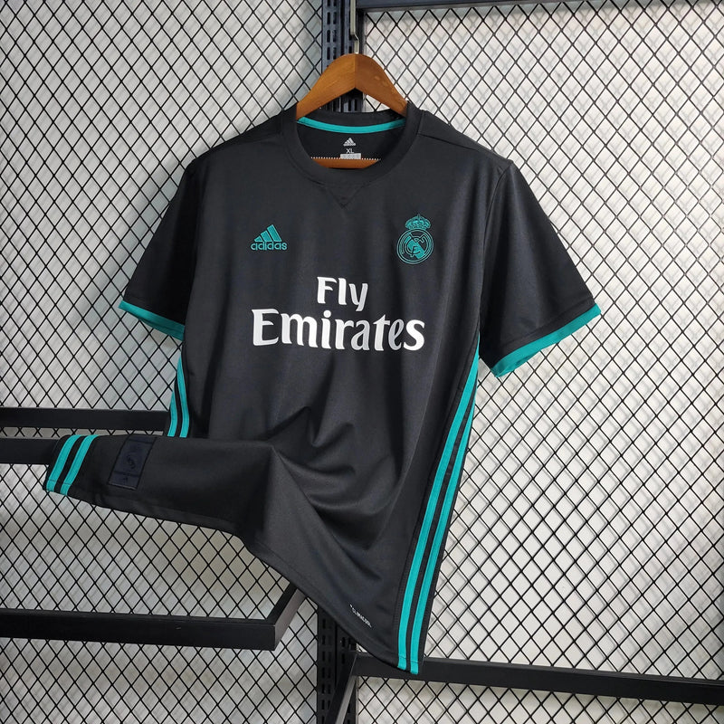 Real Madrid Retro Away Shirt 17/18 - Men's Fan Shirt Black and Blue