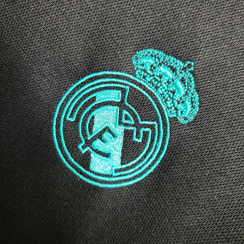 Real Madrid Retro Away Shirt 17/18 - Men's Fan Shirt Black and Blue