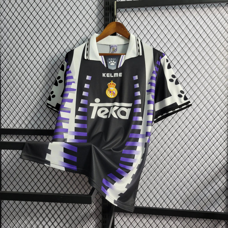 Real Madrid Retro Away Shirt 1997/98 - Men's Fan Shirt - Black, Purple and White
