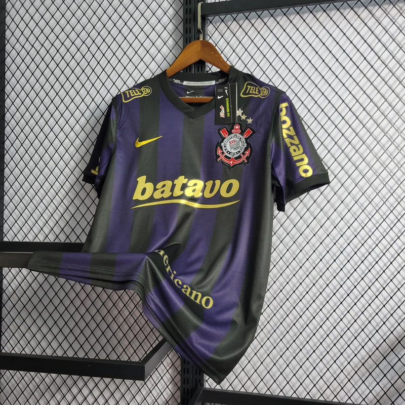 Timão Retro Away Shirt 2009/10 - Men's Fan Shirt Black and Purple