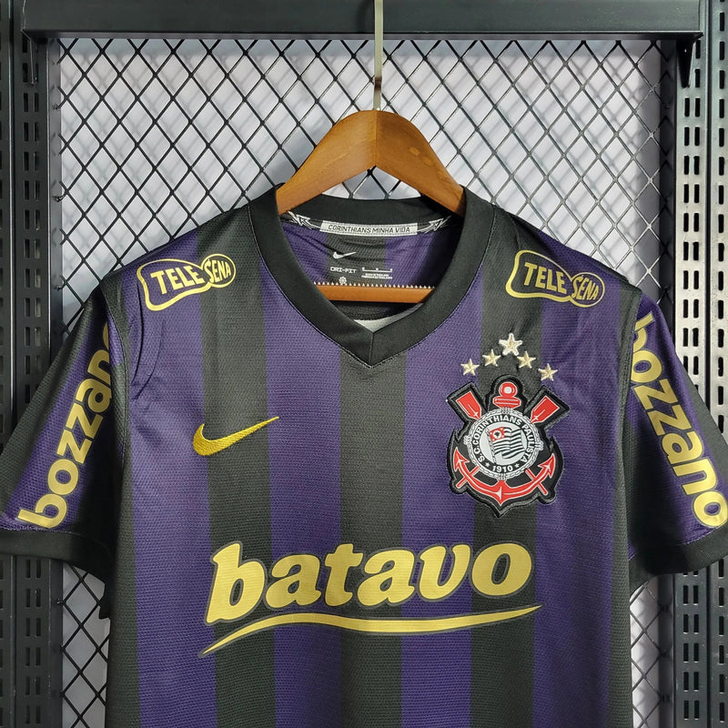 Timão Retro Away Shirt 2009/10 - Men's Fan Shirt Black and Purple