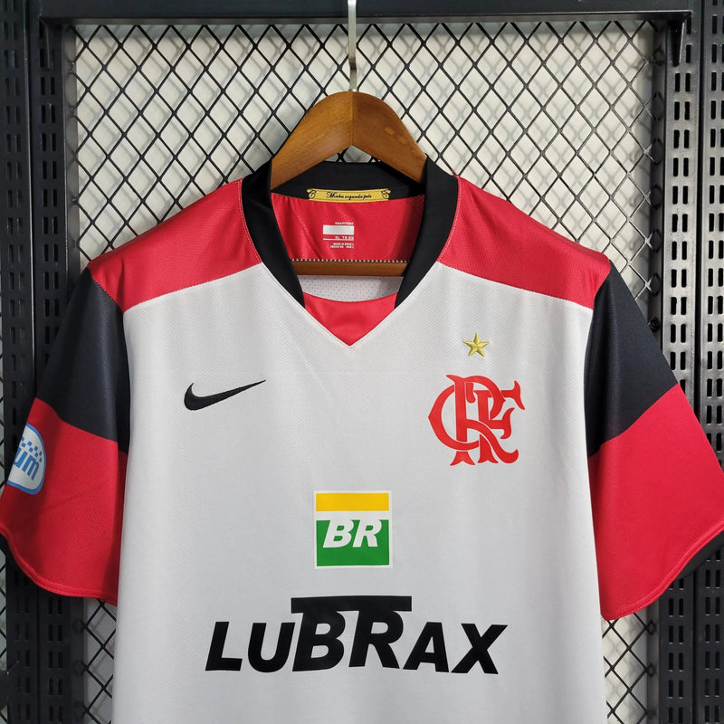 Flamengo Retro Away Shirt 2008/09 - Men's White Fan Shirt LUBRAX