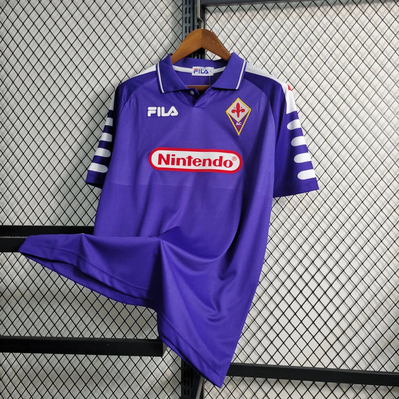 Fiorentina Home Retro Shirt 98/99 - Mens Purple Nintendo Fan Shirt