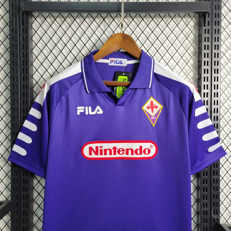 Fiorentina Home Retro Shirt 98/99 - Mens Purple Nintendo Fan Shirt