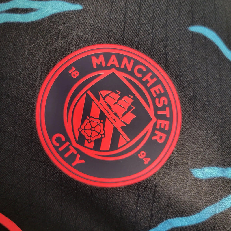 Manchester City Third Away Shirt 23/24 - Mens Player Black