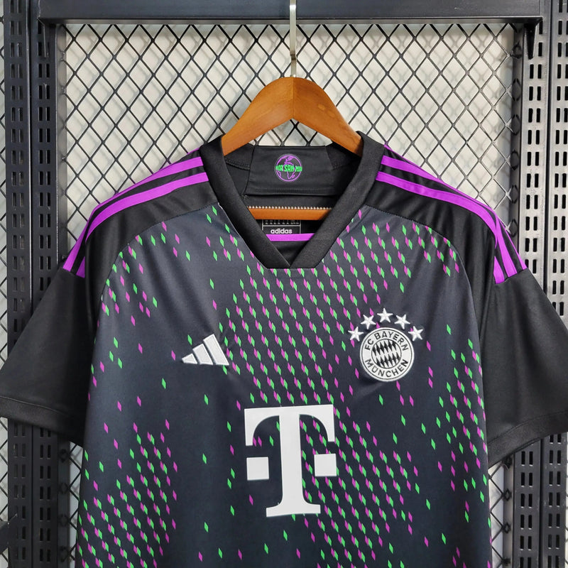 Bayern Munich Away Shirt 23/24 - Men's Fan Black and Purple