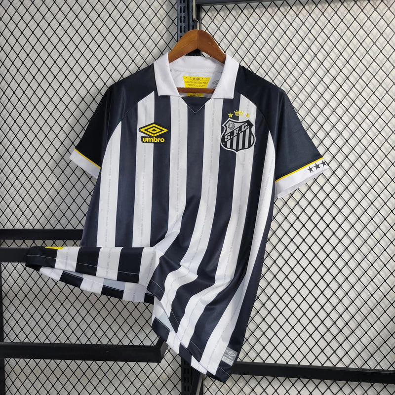 Santista Away Shirt 23/24 - Men's Fan Black and White