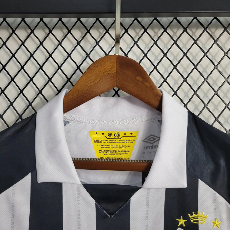 Santista Away Shirt 23/24 - Men's Fan Black and White