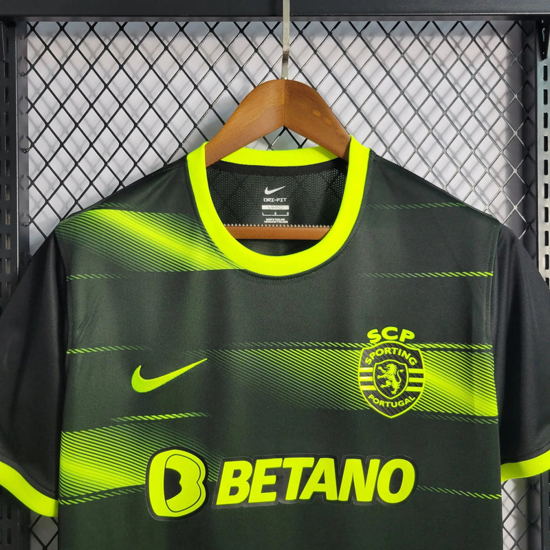 Sporting Away Shirt 22/23 - Men's Fan Black and Green