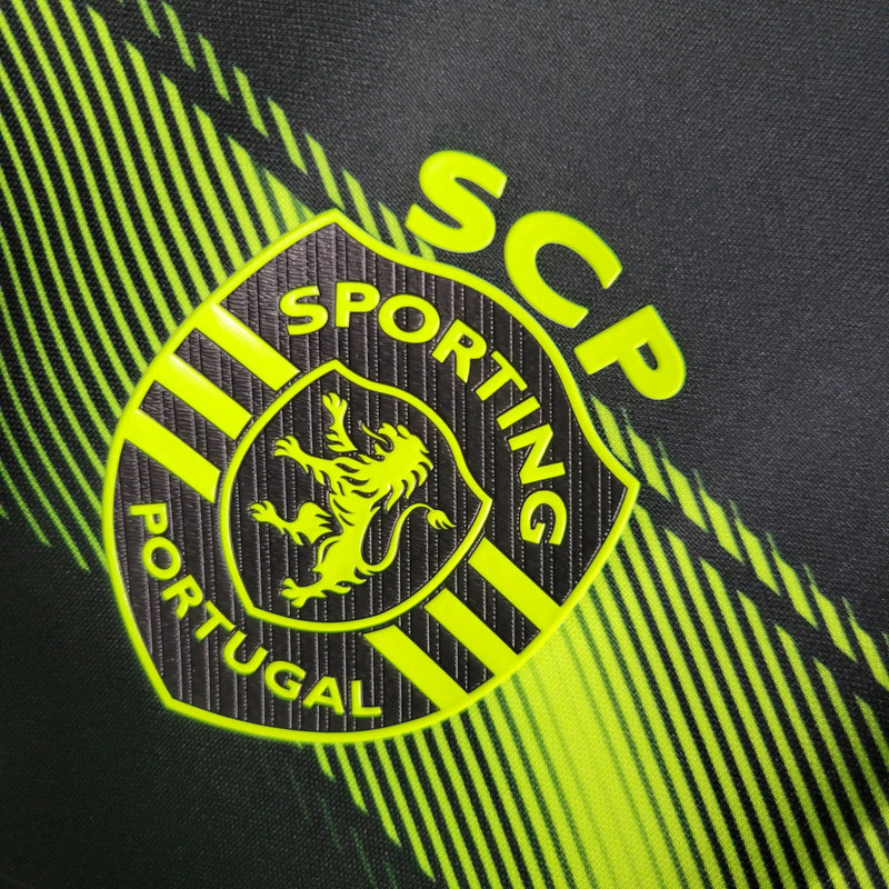 Sporting Away Shirt 22/23 - Men's Fan Black and Green