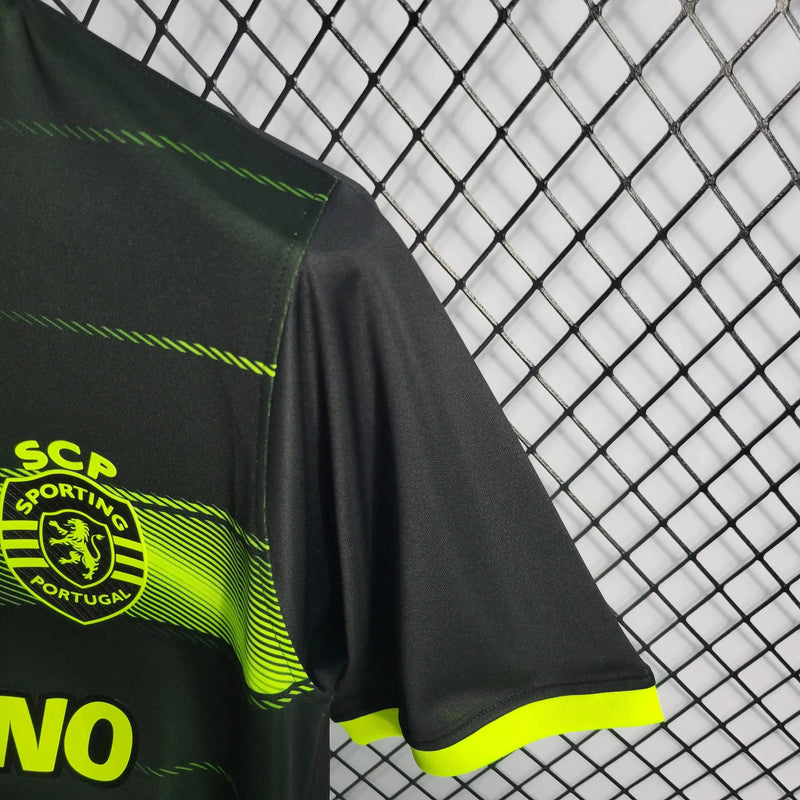 Sporting Away Shirt 22/23 - Men's Fan Black and Green