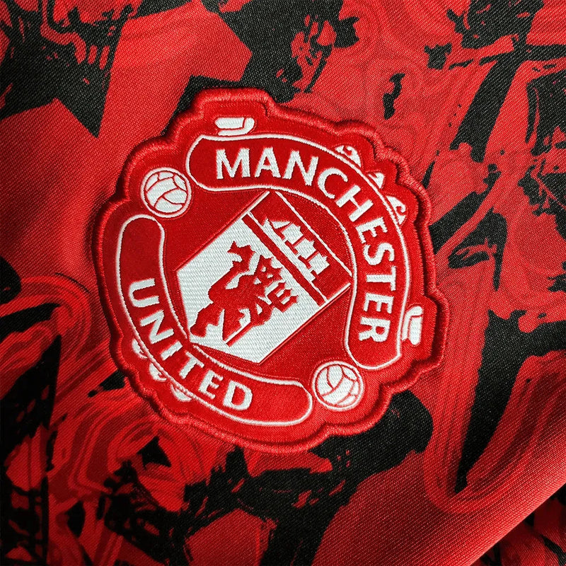 Manchester United Training Shirt 23/24 - Men's Fan Black and Red