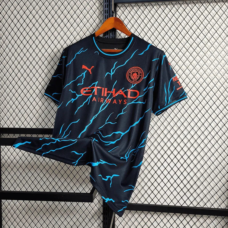 Manchester City Training Shirt 23/24 - Men's Fan Black and Blue