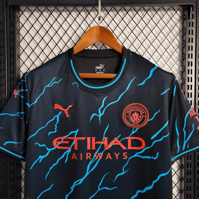 Manchester City Training Shirt 23/24 - Men's Fan Black and Blue