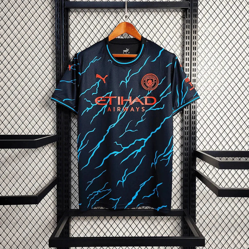 Manchester City Training Shirt 23/24 - Men's Fan Black and Blue