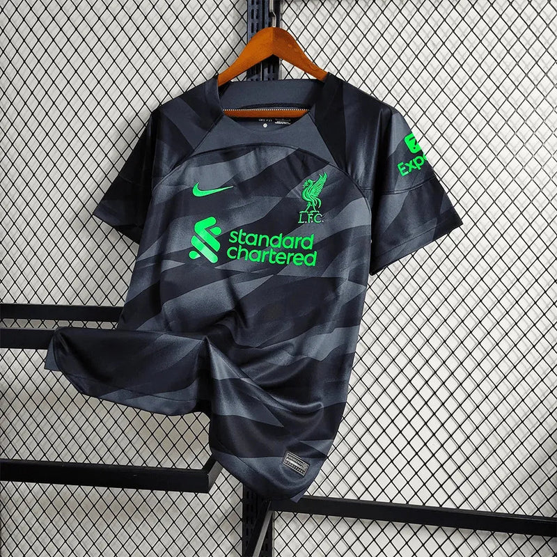 Liverpool Goalkeeper Shirt 23/24 - Men's Fan Black and Green