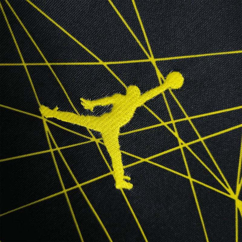 PSG V Away Shirt 23/24 - Men's Black and Yellow Fan Shirt