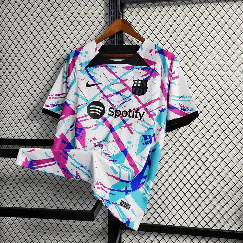 Barcelona Training Jersey 23/24 - Men's Fan Shirt White and Pink
