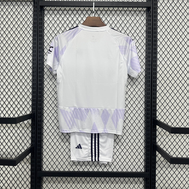 Manchester United Away Shirt 25/26 - Kids Fan White and Purple