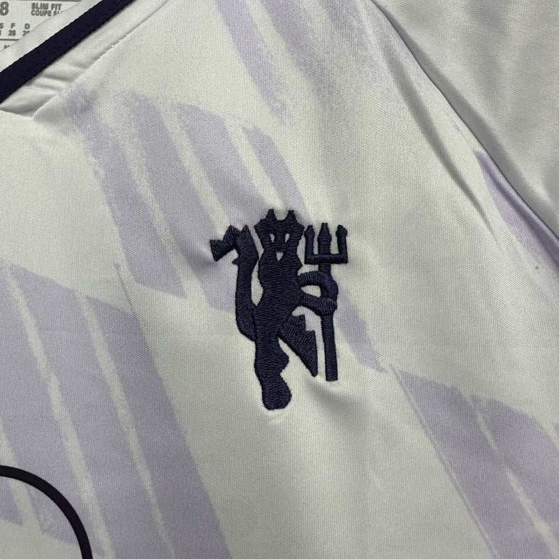Manchester United Away Shirt 25/26 - Kids Fan White and Purple