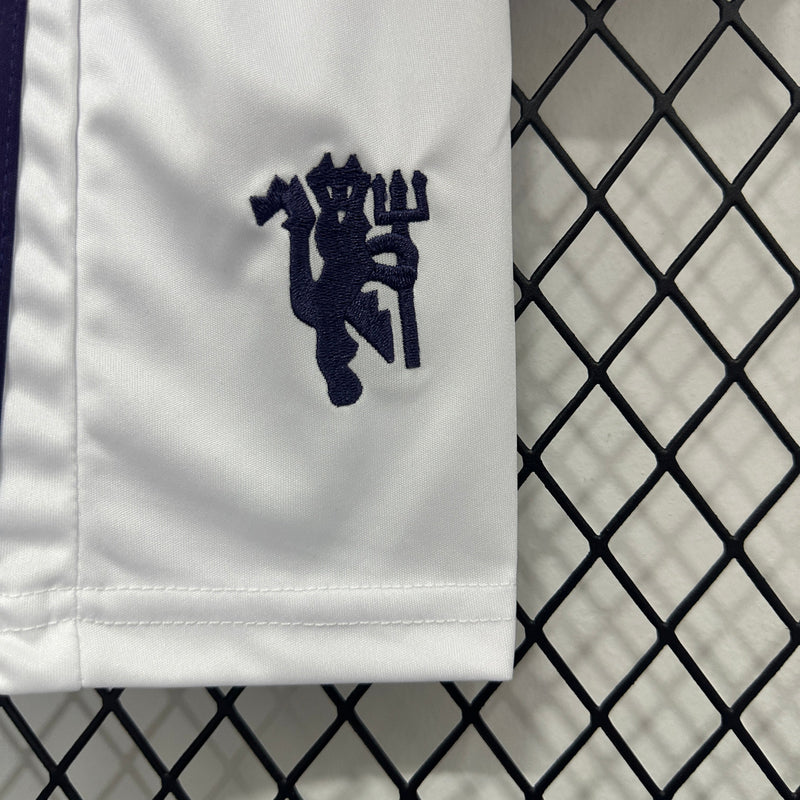 Manchester United Away Shirt 25/26 - Kids Fan White and Purple