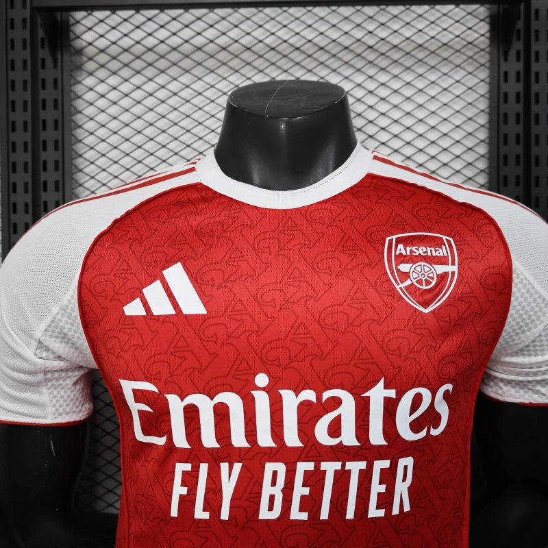 Arsenal Home Shirt 25/26 - Mens Player Red &amp; White
