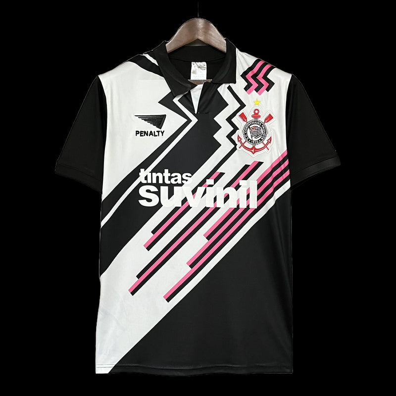 Retro 1998 Timão Goalkeeper Shirt - Men's Fan Black/White/Pink