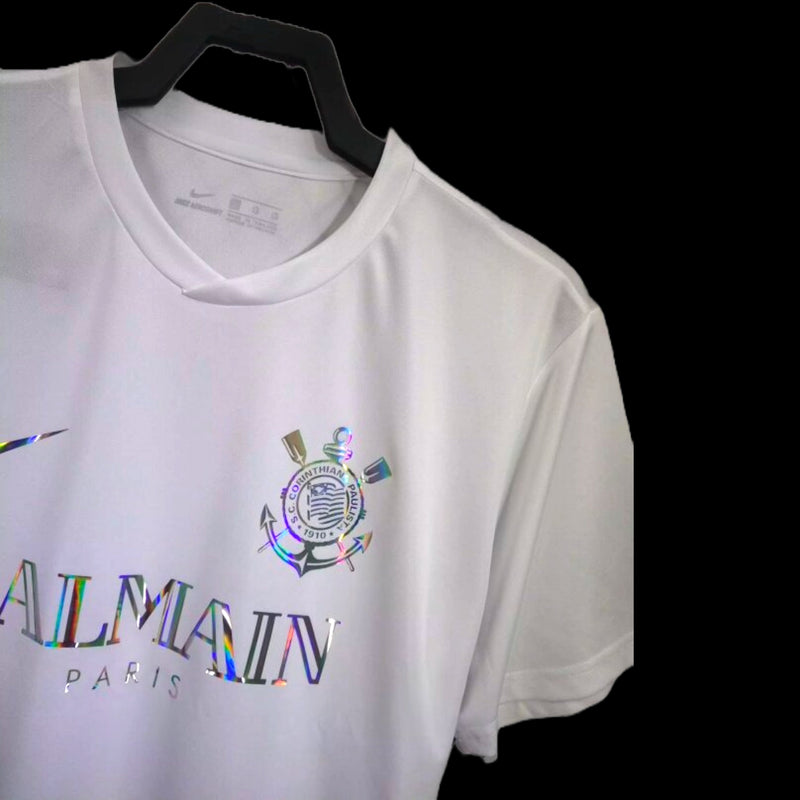 BALMAIN Timão Shirt - Men's White Reflective Fan Shirt