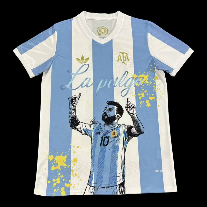 Argentina 50 Years Commemorative Edition Shirt + La Pulga - Men's Fan Blue