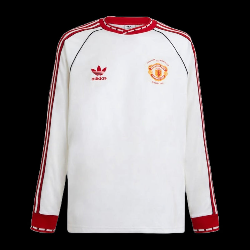 Manchester United Retro Away Shirt 1991 - Men's White Long Sleeve Fan Shirt