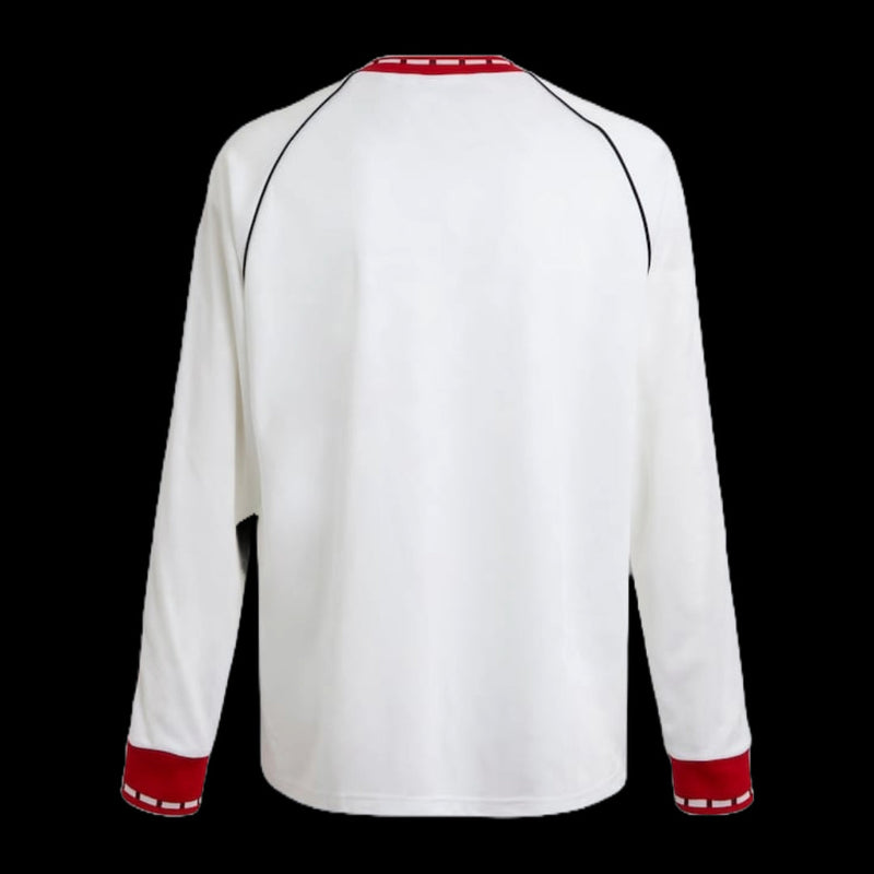 Manchester United Retro Away Shirt 1991 - Men's White Long Sleeve Fan Shirt