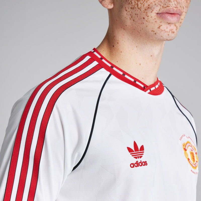 Manchester United Retro Away Shirt 1991 - Men's White Long Sleeve Fan Shirt