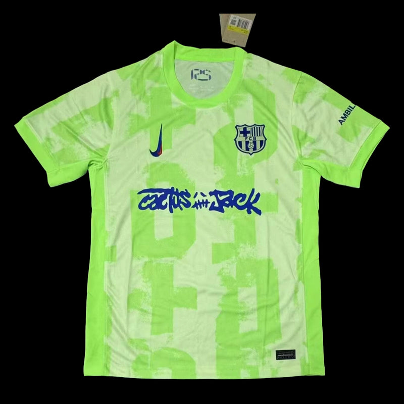 Barcelona TRAVIS SCOTT Third Away Shirt 24/25 - Men's Fan Green
