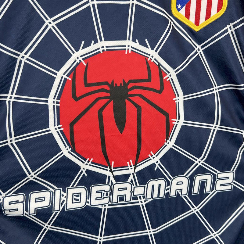 Atlético de Madrid x Spider-Man 2 Retro Away Shirt 2004/05 - Men's Fan Shirt Blue