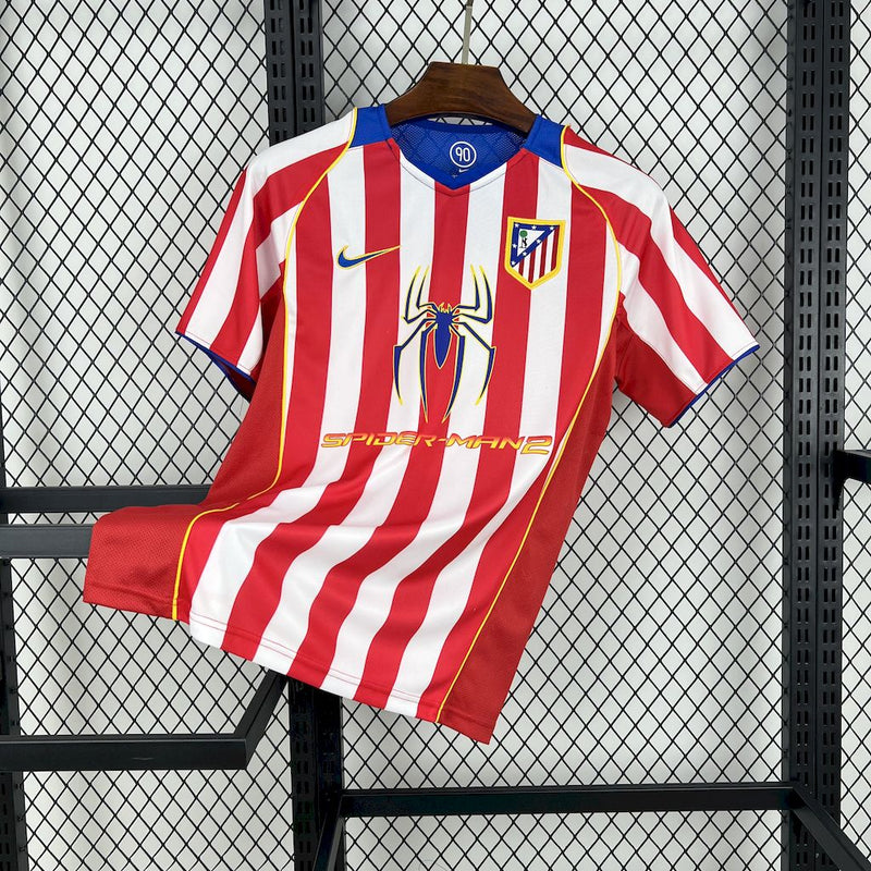 Atlético de Madrid x Spider-Man 2 Retro Home Shirt 2004/05 - Men's Fan Striped